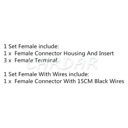 3 Pin Auto Wiring Plug Electric Cable Connector Socket With Terminals