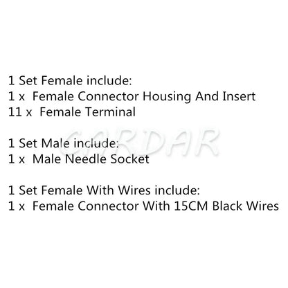 11 Pin/Way Car Connector Audio Wire Socket With Terminal 11P Connectors