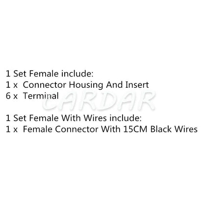 6 Pin Automobile Waterproof Connector with Terminals 33471-0601 33471-0616 Female Interface Socket For Ford Tail Light