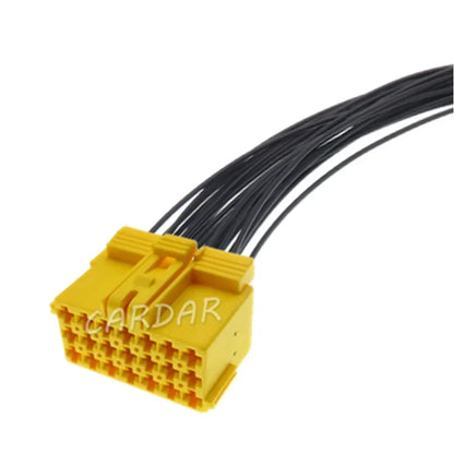 21 Pin Automotive Wiring Harness Socket Yellow Car Unsealed Connector With Terminal 1-967625-5 967635-1