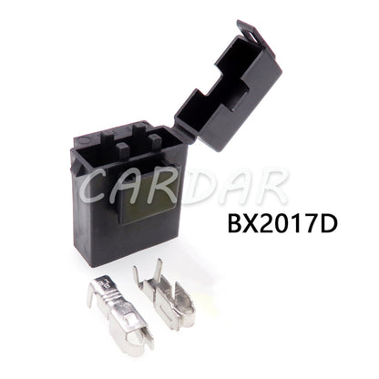 BX2017A BX2017D Medium Car Fuse Holder with Crimp Terminal Black Lighter Frontal for Standard Fuses