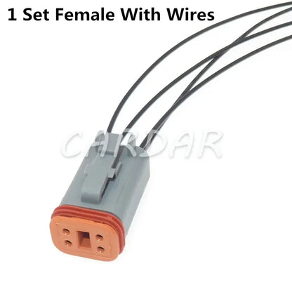 4 Pin Rectangle Wiring Terminal Socket With Fixed Flange DT04-4P-L012 Waterproof Wire Connector For Automobile