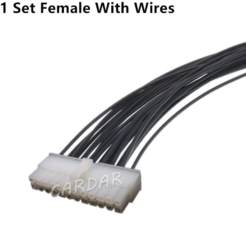 24 Pin Automobile Computer Replacement Connector Parts Car Electric Cable Unsealed Socket 3901-2240 3901-2241