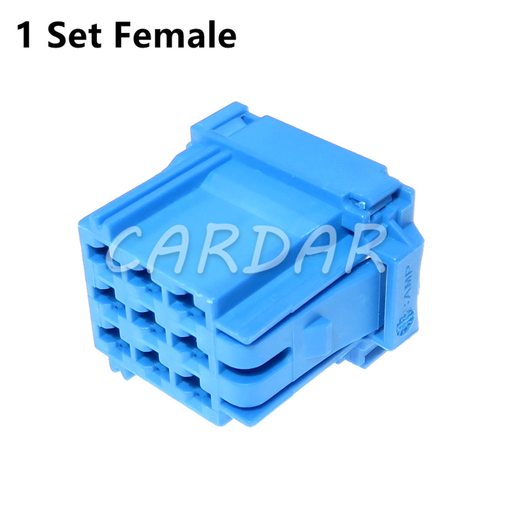 9 Pin 3.5 Series Blue Auto Power Amplifier Wiring Socket Unsealed Connector 6-968971-1 967635-1 3-967626-1