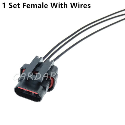 3 Pin Cable Waterproof Electrical Connector Automotive Sockets With Metal Pins