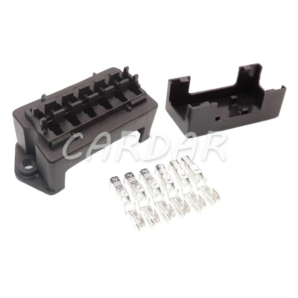 6 Way Middle Black Automobile Wire Controller Box Car Fuse Holder Assembly Standard Auto Insurance Socket