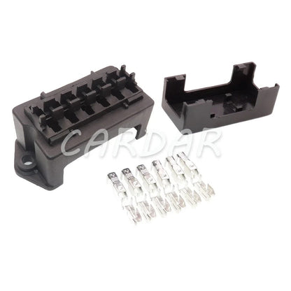 6 Way Middle Black Automobile Wire Controller Box Car Fuse Holder Assembly Standard Auto Insurance Socket