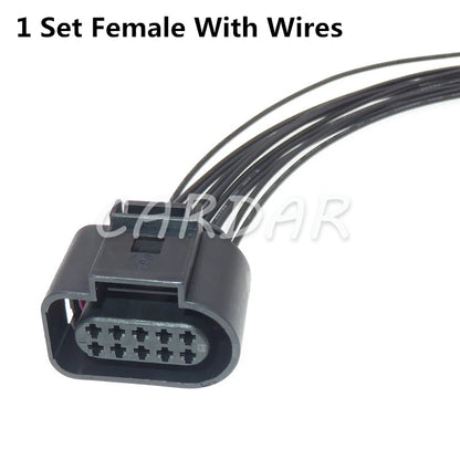 10 Pin 1J0973715 1J0973815 6X0973815 1.5mm Automotive Headlight Connector Car Door Lock Socket For VW Audi