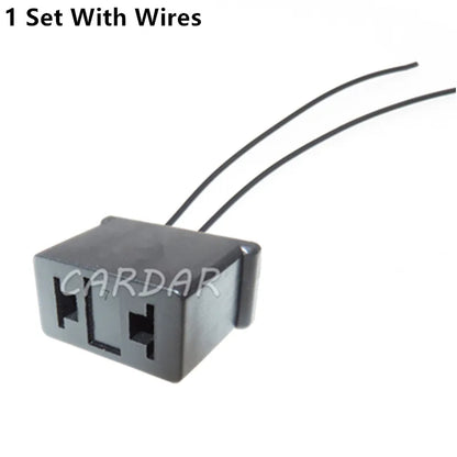 2 Pin 6.3mm Series Black Automotive Connector With Termianls For Car Wiring Harness Socket