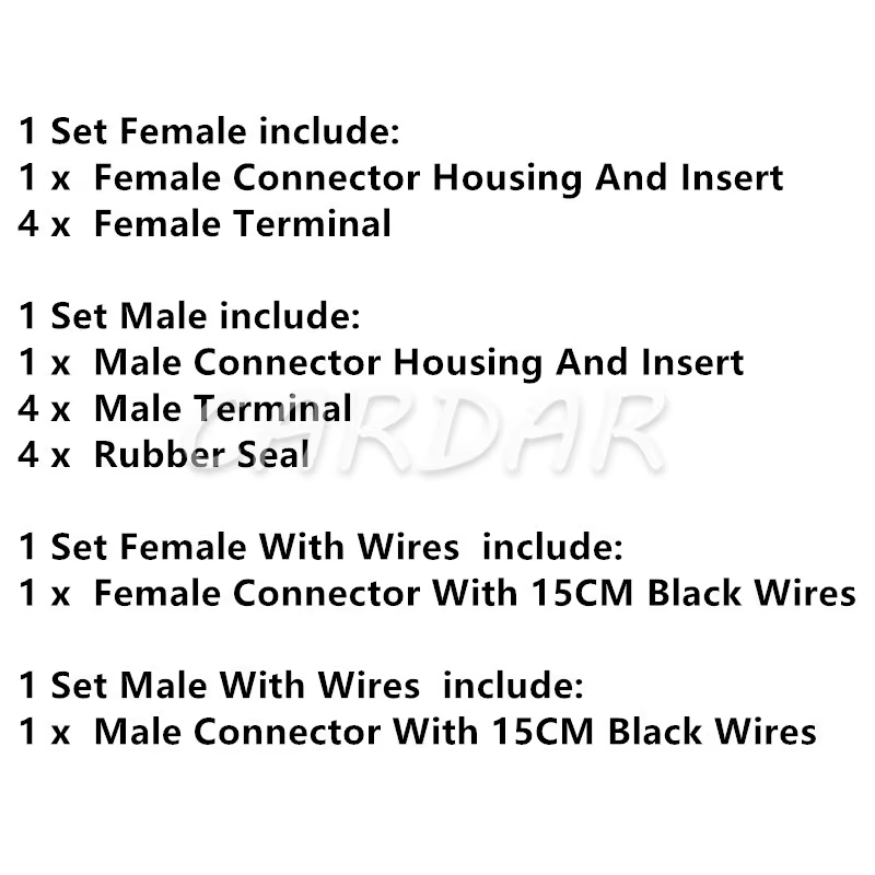 4 Pin Car Male Female Wire Connector Automobile Replacement Socket Accessories Auto Wiring Plugs