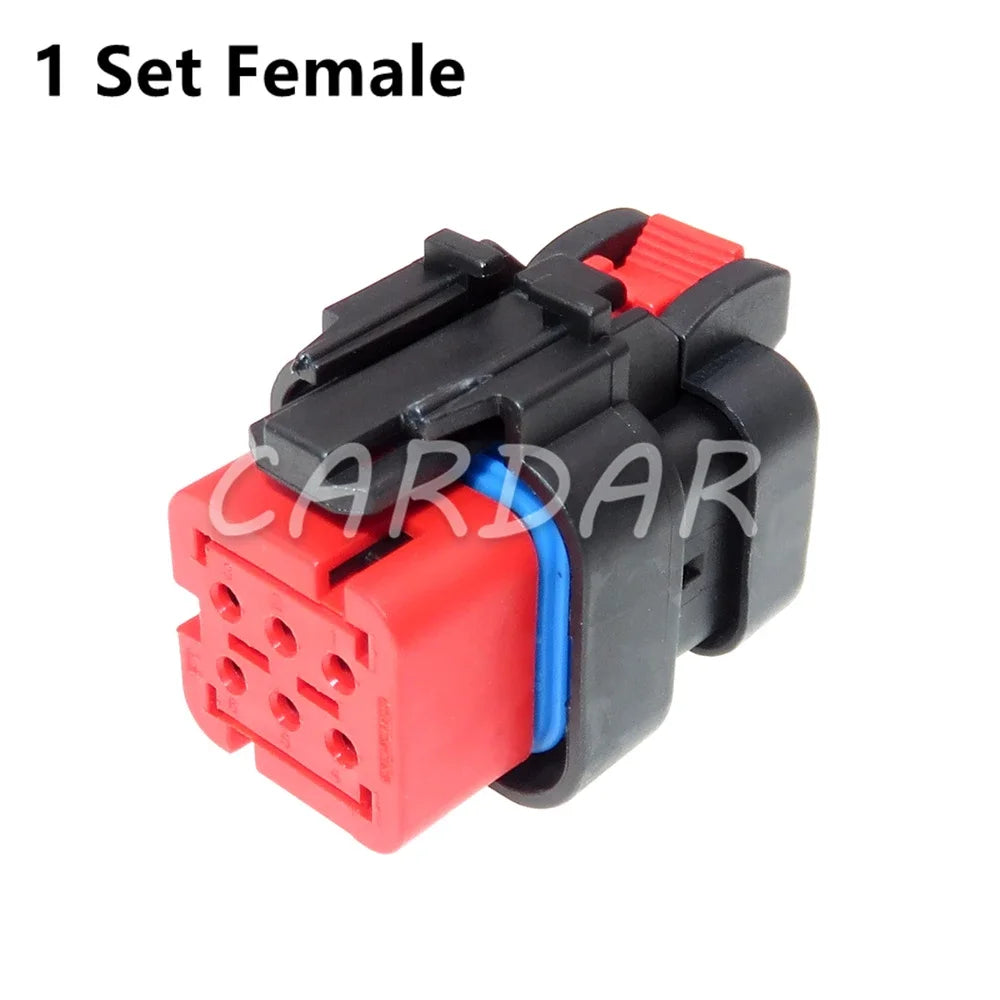 6 Pin 1.6 Series Red Auto Electric Wire Male Female Docking Unsealed Socket 776434-1 776433-1