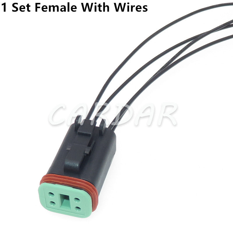 Conector eléctrico impermeable de 4 pines DT06-4S DT04-4P color negro, enchufe automotriz para Deutsch