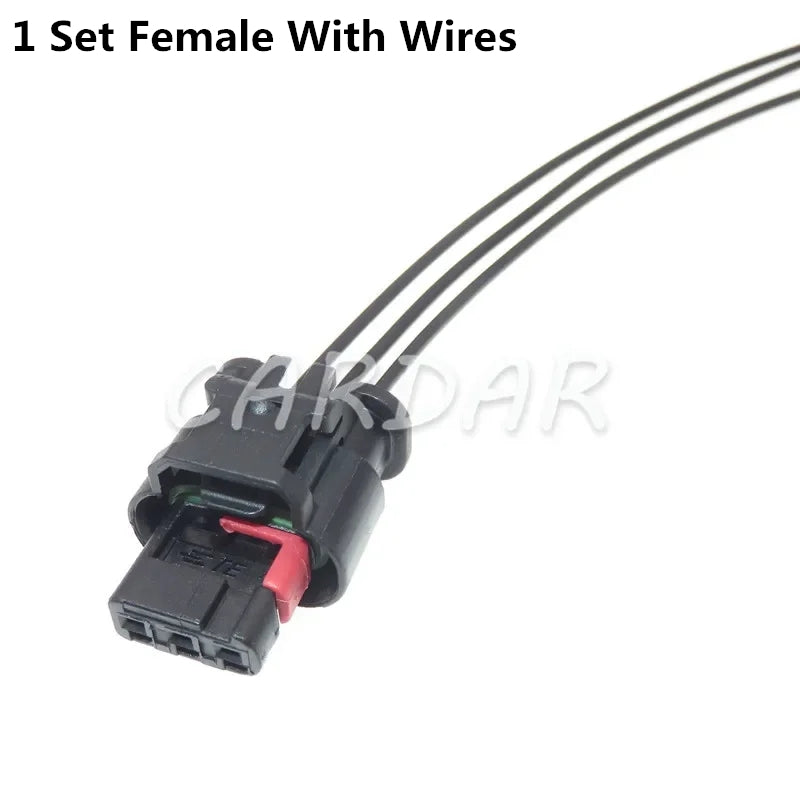 3 Pin 1488991-1 Auto Reversing Radar Probe Cable Socket Waterproof Wire Plug For Ford Land Rover