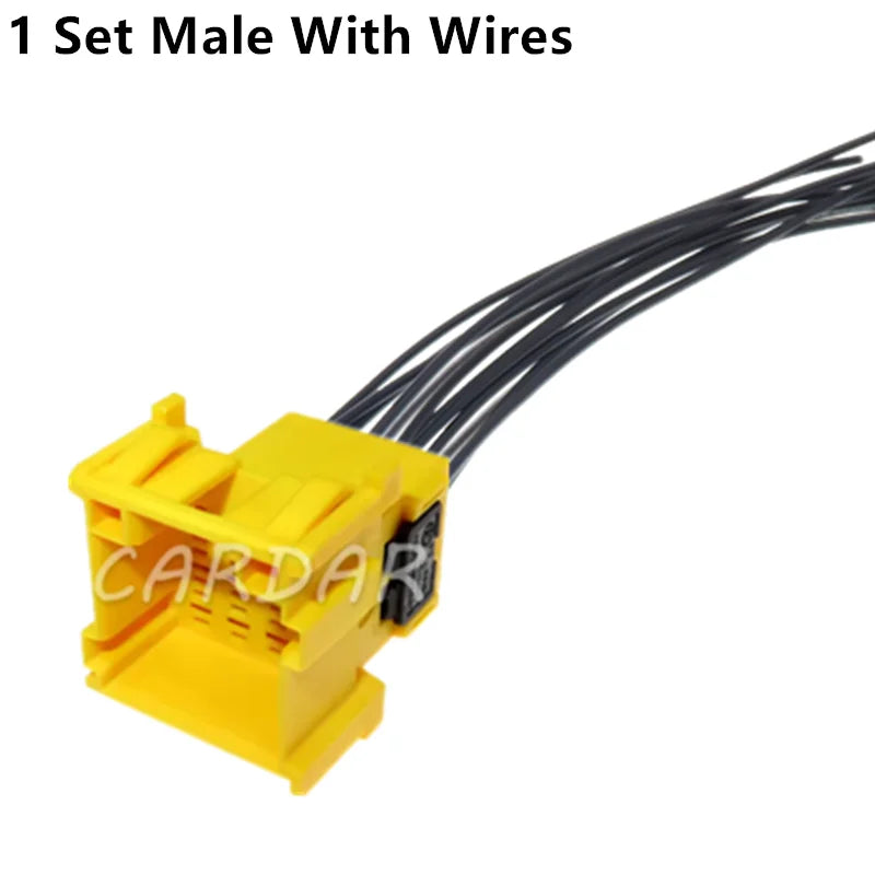 12 Pin 3.5 Series Yellow Auto Electric Cable Unsealed Female Socket Male Plug With Terminal 1-967622-6 1-967627-6