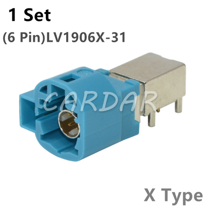 LVDS 4 Pin PCB Socket Bent Pin Automotive Male HSD Connectors Universal Auto Fakra Connector