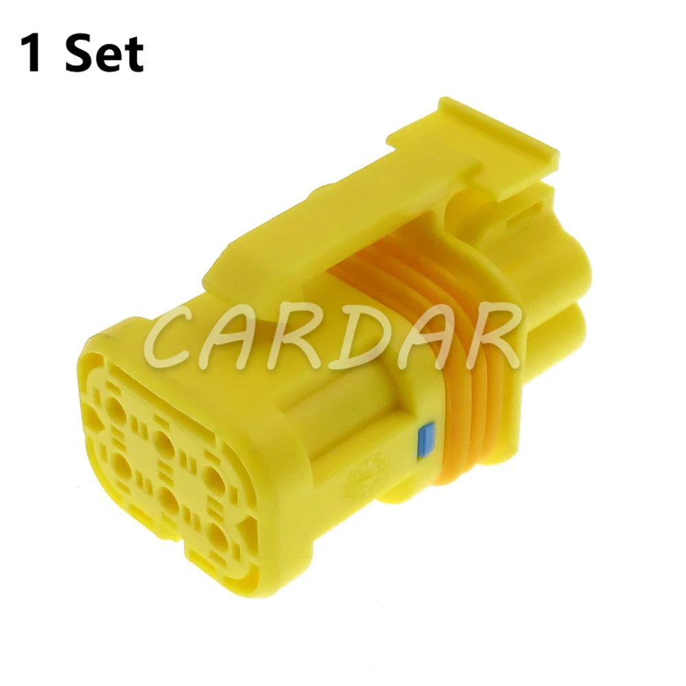 6 Pin 1.5 Series Yellow Auto Waterproof Connector Cable Socket With Terminal And Rubber Seals 18651000001