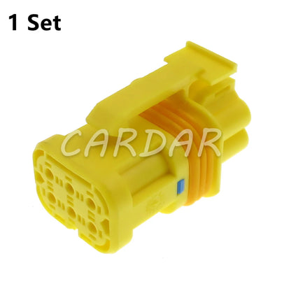 6 Pin 1.5 Series Yellow Auto Waterproof Connector Cable Socket With Terminal And Rubber Seals 18651000001