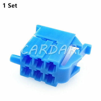 6 Pin 3.5mm Blue Color Auto Electric Socket Connector With Terminals