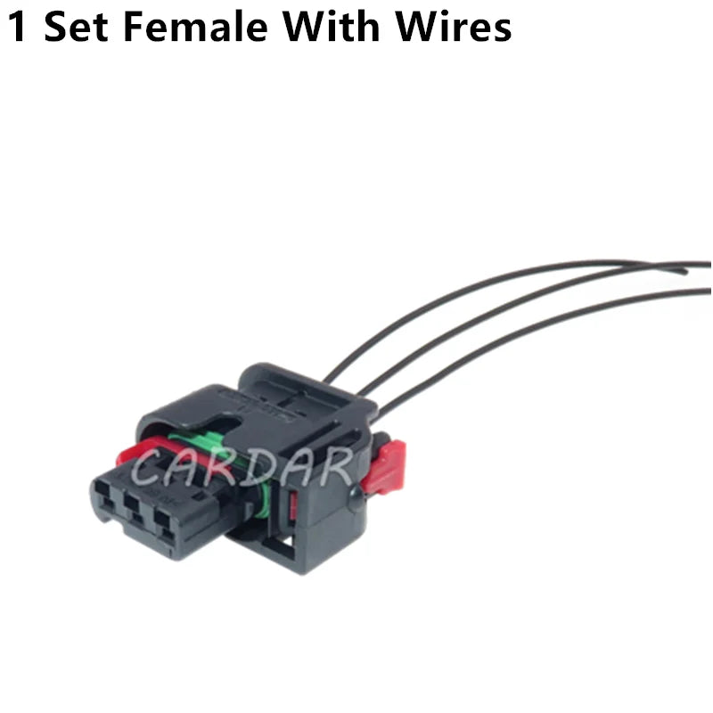 3 Pin 1.2 Series 1488992-5 Auto Waterproof Plug Black Electrical Connector Cable Wiring Terminal Socket