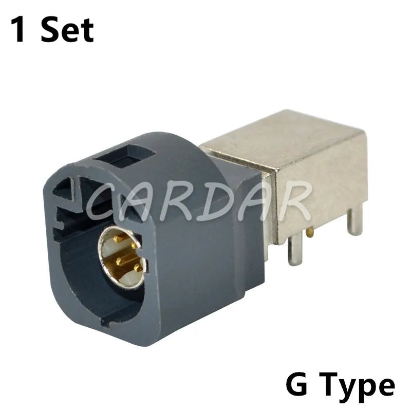 LVDS 4 Pin PCB Socket Bent Pin Automotive Male HSD Connectors Universal Auto Fakra Connector
