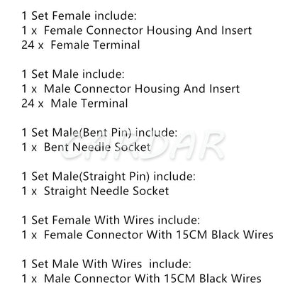 24 Pin Car Wire Harness Plug MX34024SF1 MX34024PF1 MX34024UF1 Automobile Central Control Panel Socket For Honda
