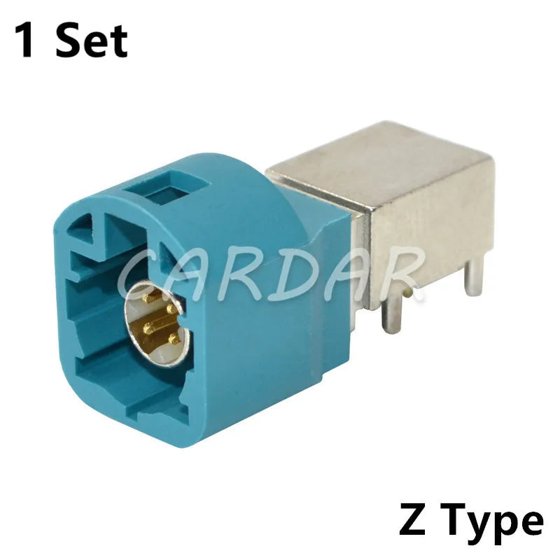 LVDS 4 Pin PCB Socket Bent Pin Automotive Male HSD Connectors Universal Auto Fakra Connector
